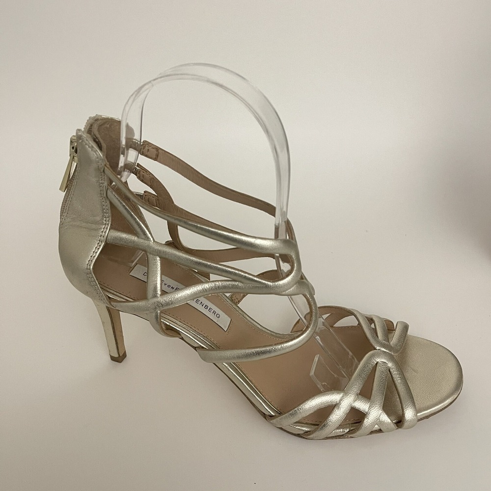 Diane von‎ furstenberg sandal Metallic Heels  Sandal 38 US8 Golden